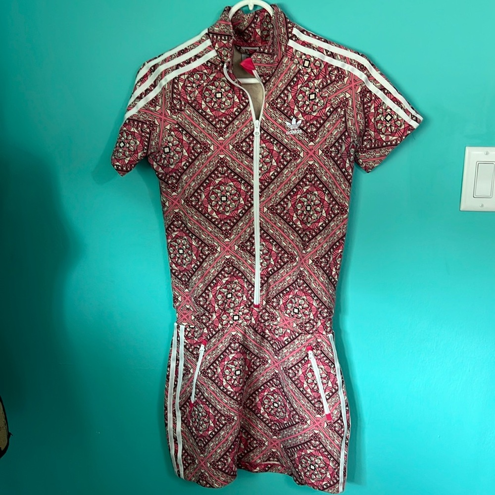 #120 Adidas Funky Pattern Streetwear Casual Dress L
